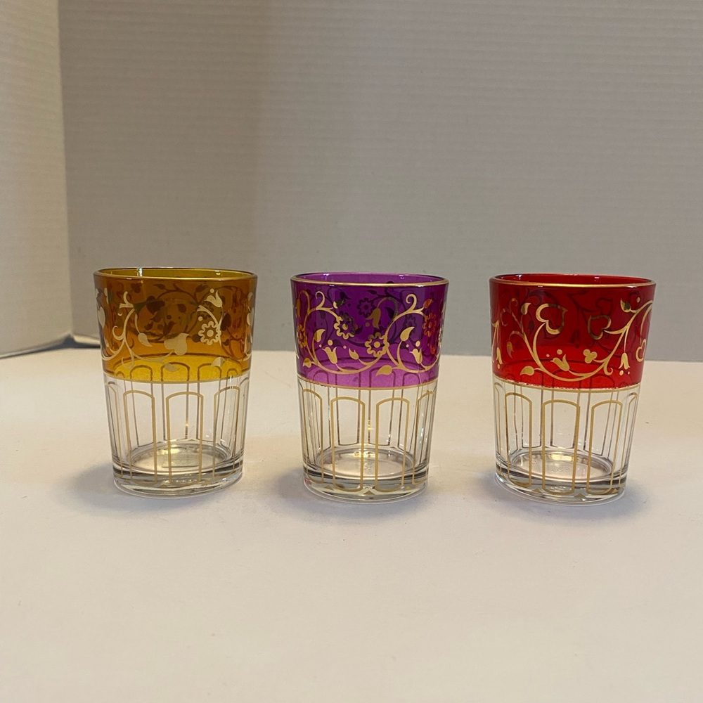 Partylite Global Fusion Votive Candle Holder Trio Red, Gold, Purple NWOT